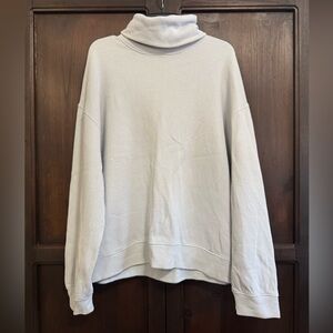 For Days Light Blue Turtleneck Waffle Knit Shirt Size Large Cabincore Loungewear